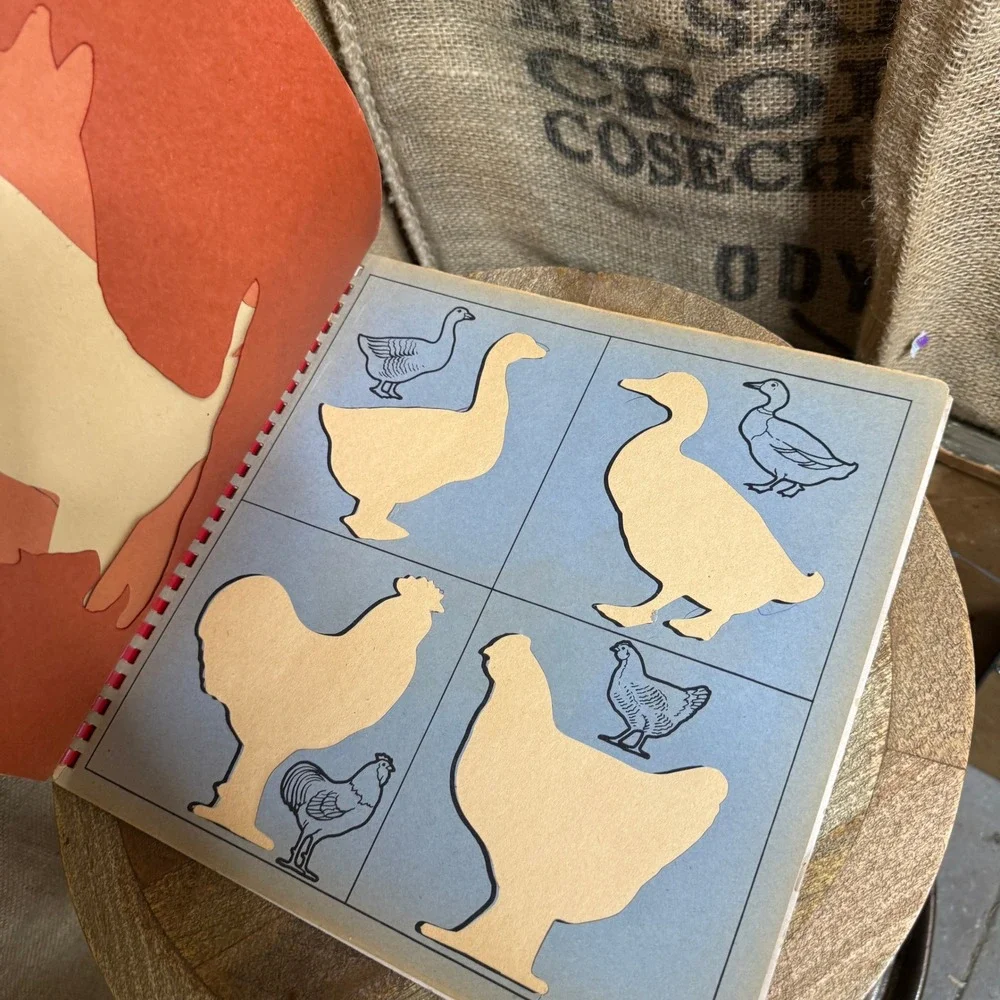 Vintage Stencil Fun Activity Book Kids OS Blue Fair 1950s Animal Scottie Dog
